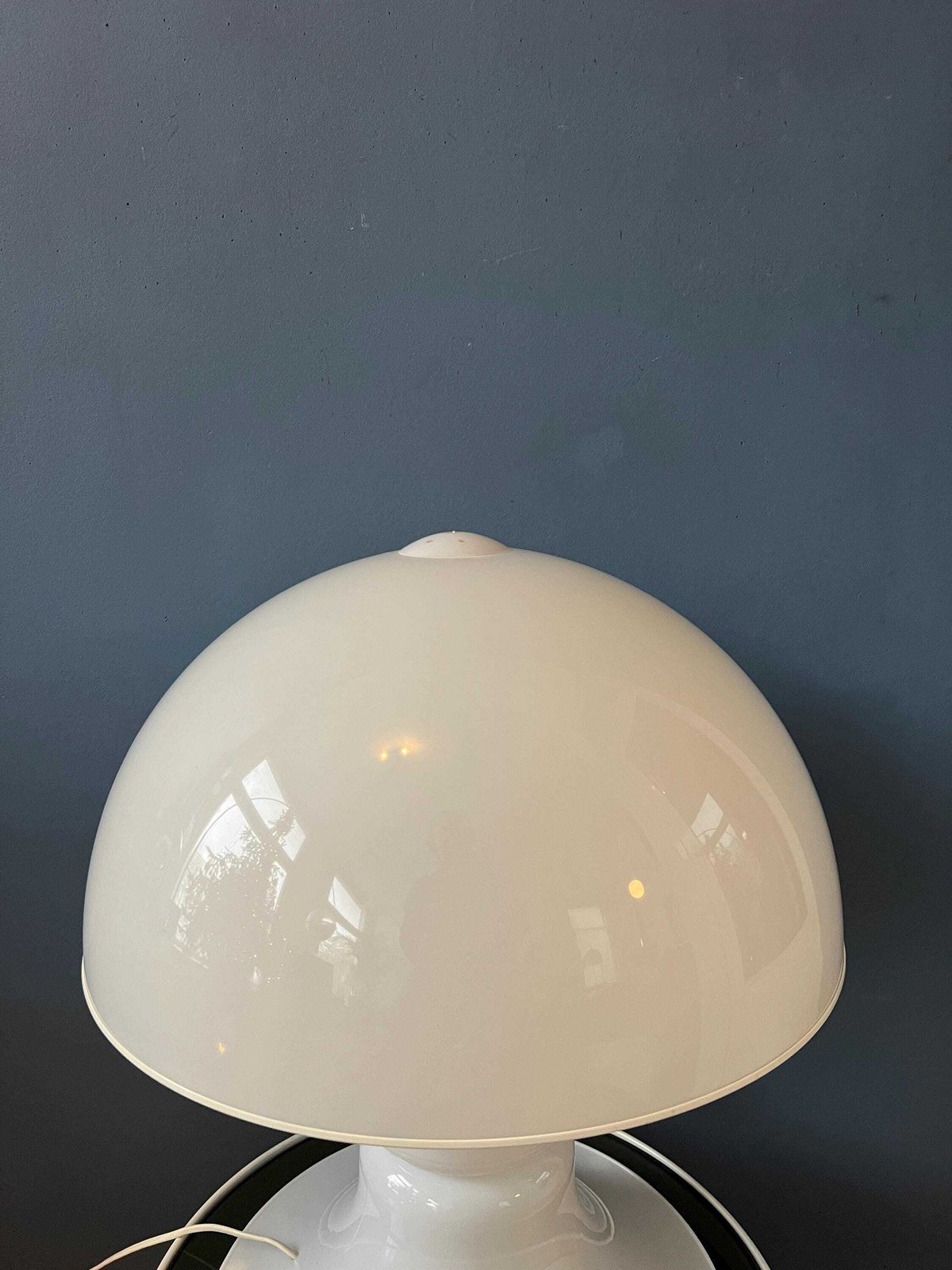 Grote Witte Dijkstra Synthetische Paddenstoellamp – Tafel  Of Vloerlamp photo vinterior
