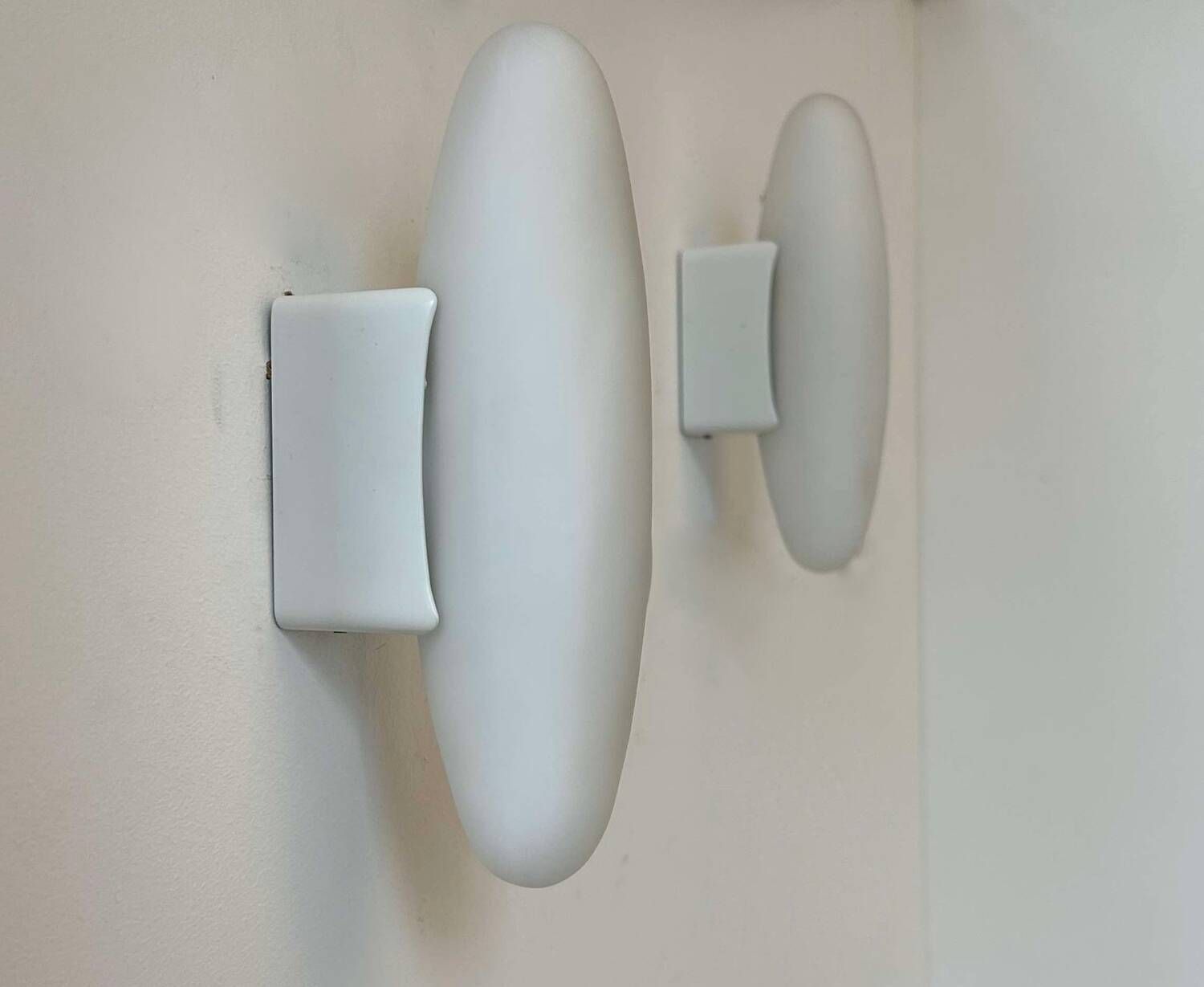 Pair Of Vintage Opaline Wall Lights, France 1980 photo furniture
