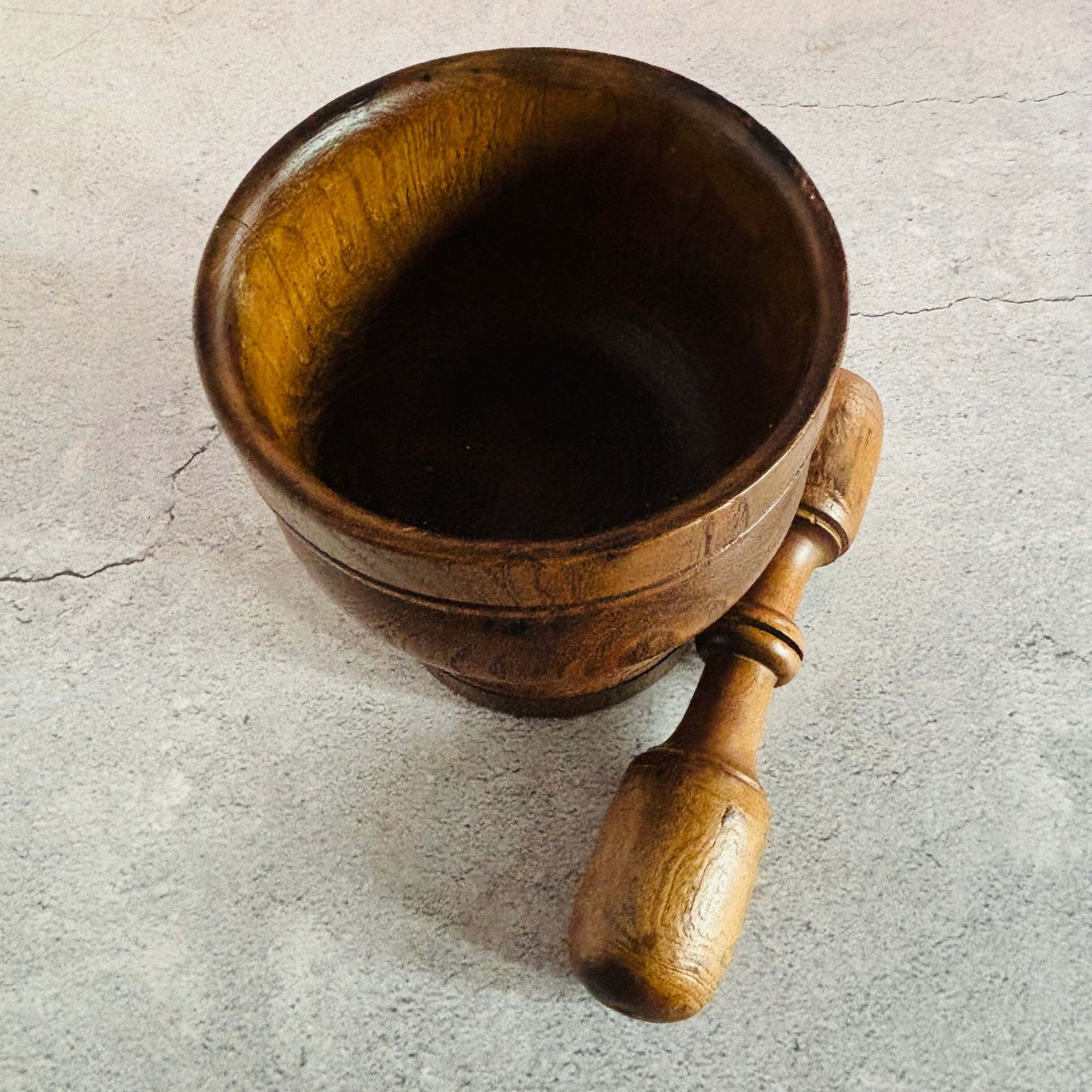Antique Wooden English Treen Mortar And Pestle photo furniture