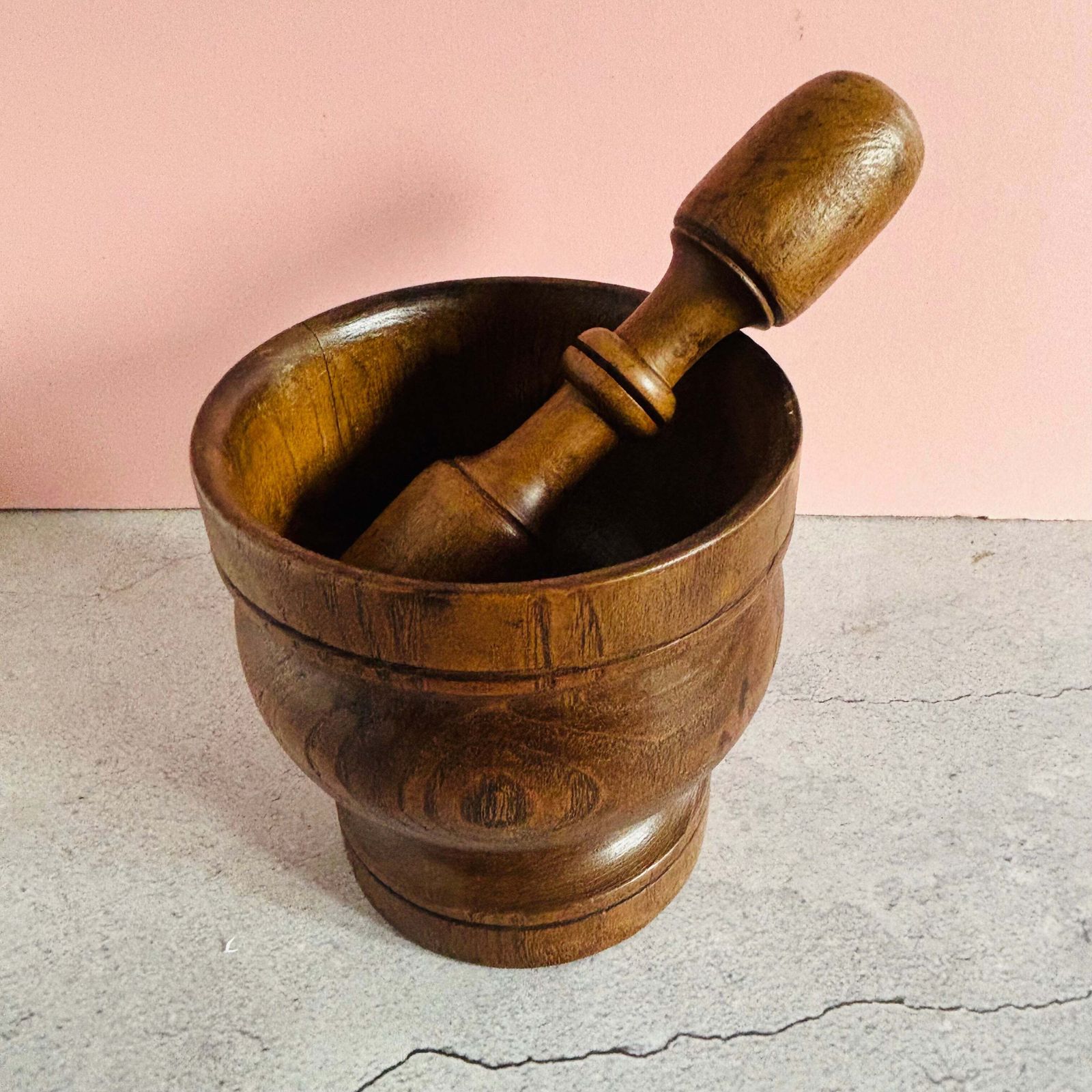 Antique Wooden English Treen Mortar And Pestle photo 190.0