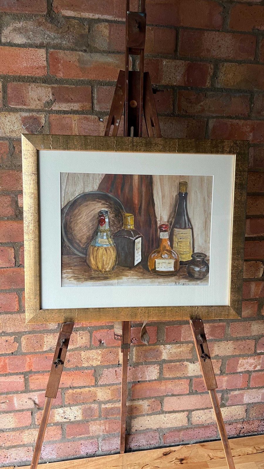 Still Life Oil Painting Signed By A. Rogers   Framed & Glazed