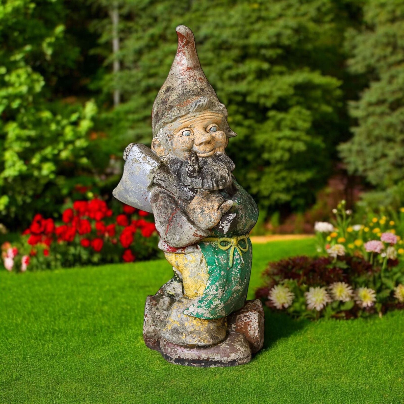 Mid Century Concrete Woodsman Lumberjack Garden Gnome photo furniture