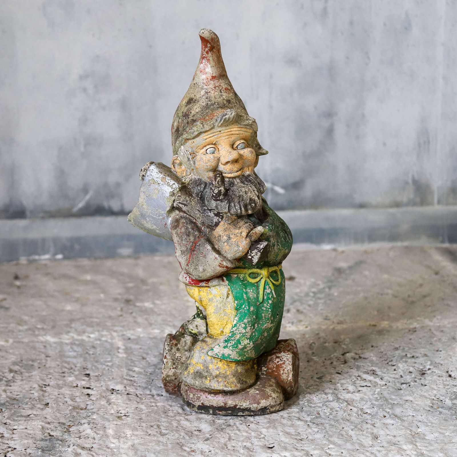 Mid Century Concrete Woodsman Lumberjack Garden Gnome photo for sale