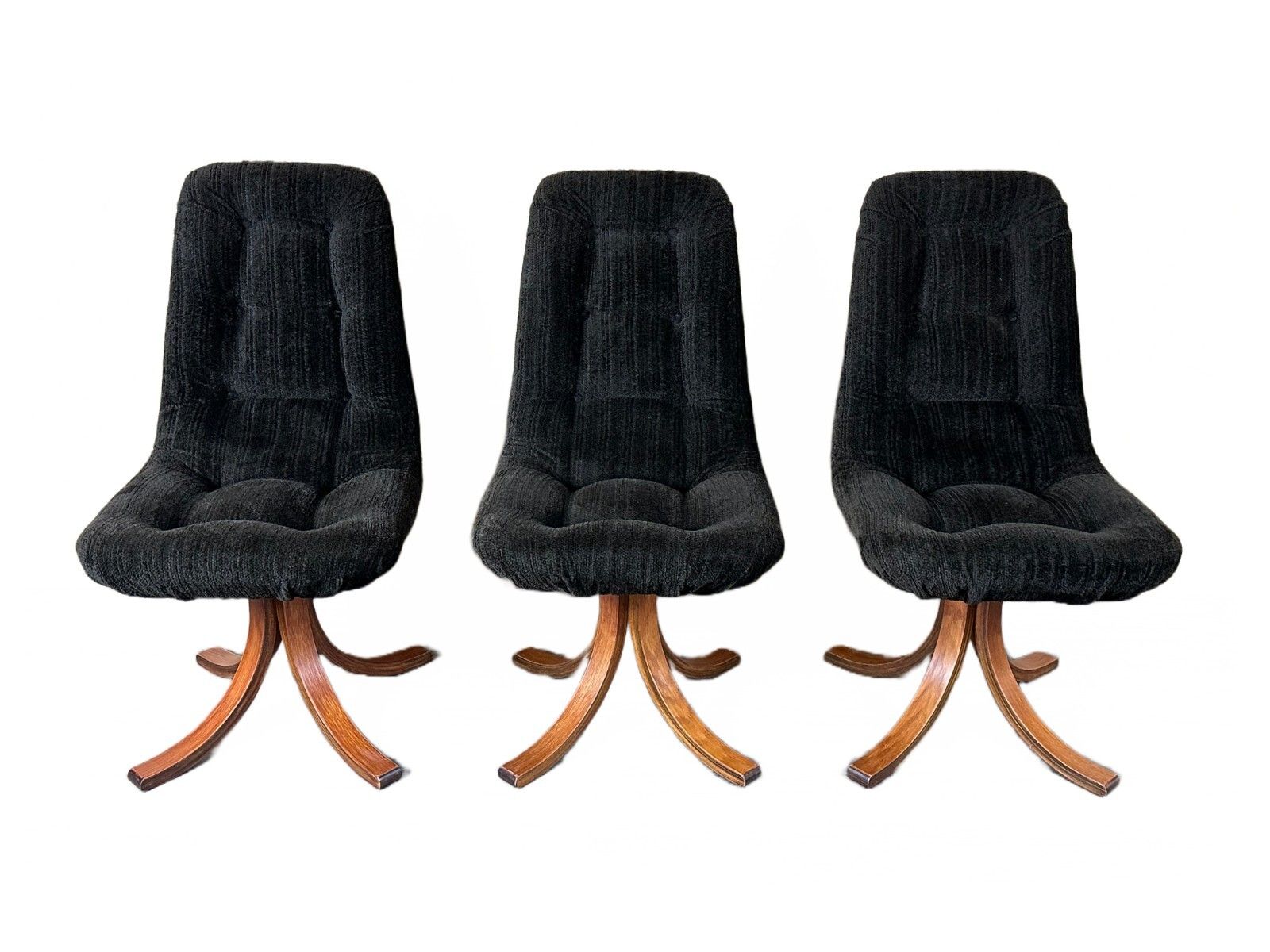 3x 60s 70s Chair Swivel Dining Chair Mid Century Danish Modern Design