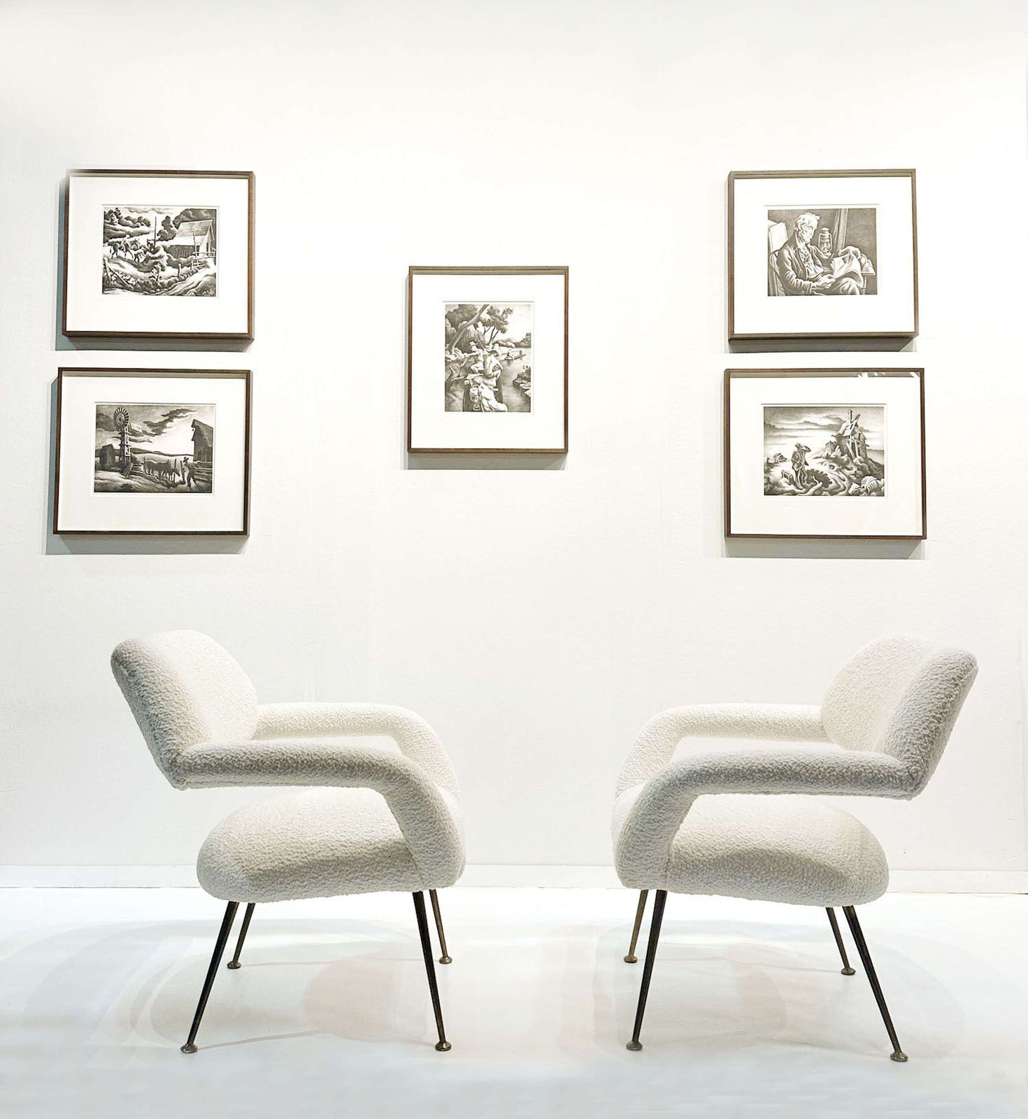 Pair Of Lounge Chairs Gastone Rinaldi Italy 1954 Upholstered In Pierre photo vinterior