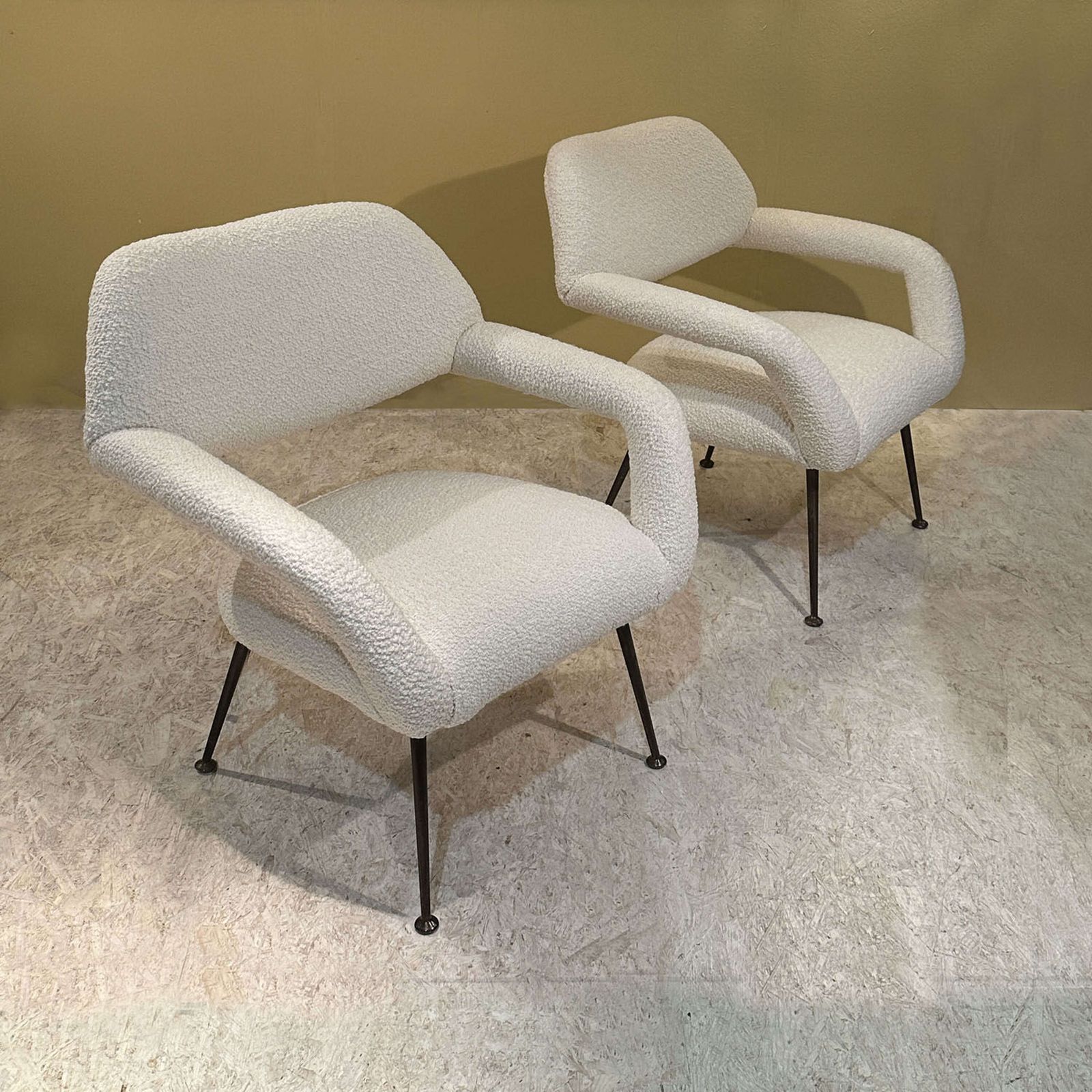 photo furniture Pair Of Lounge Chairs Gastone Rinaldi Italy 1954 Upholstered In Pierre