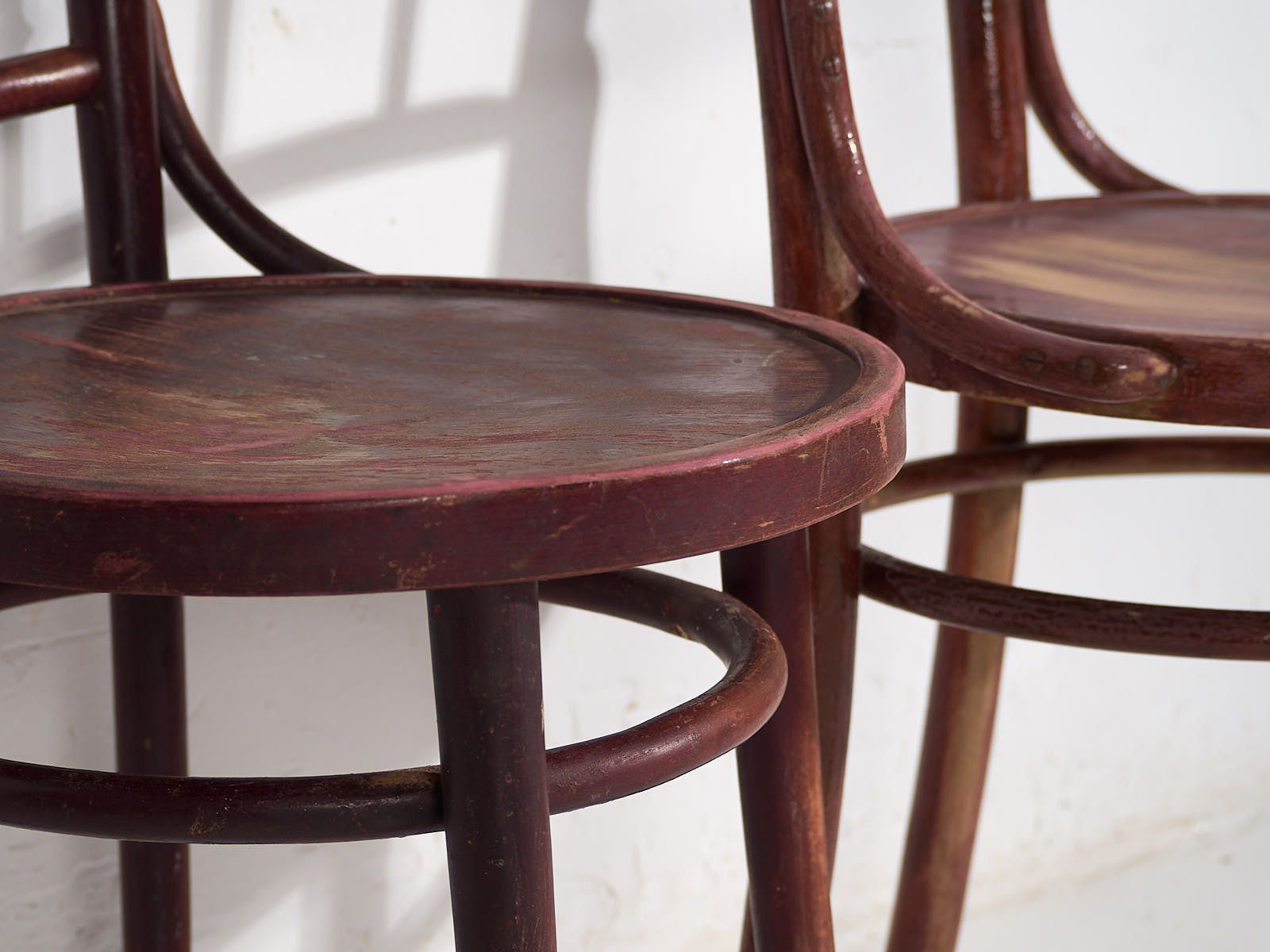 Antique Colored Thonet Chairs (C.1920). Set Of 4 Pieces #2 photo 658.0