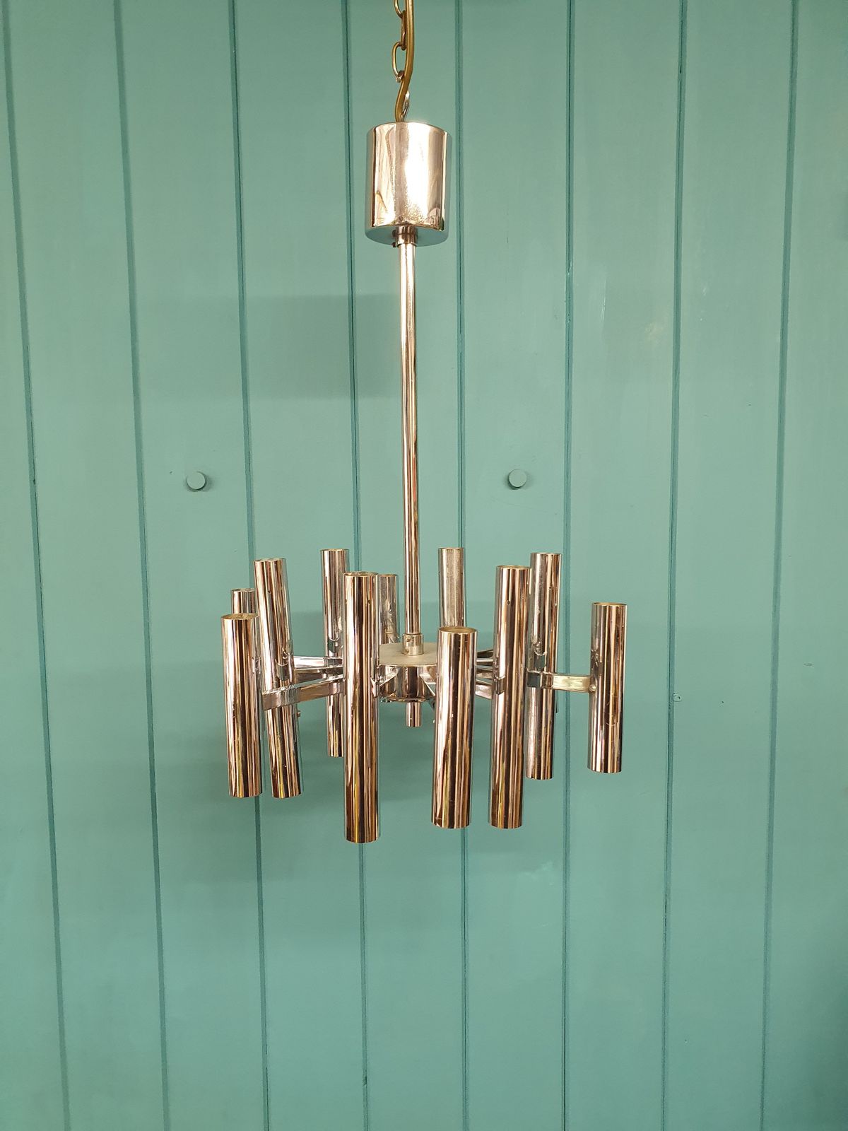 Small Art Deco Chrome Chandelier
