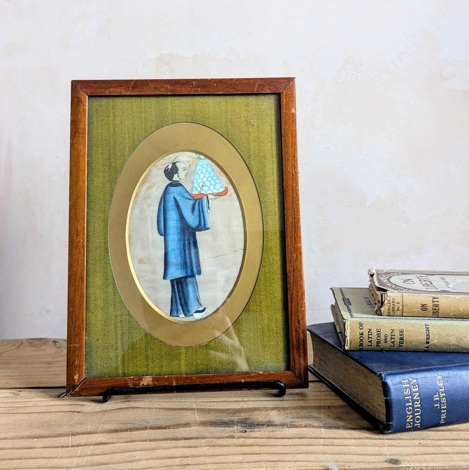 An Antique 19th Century Chinese Rice Paper Or Pithpainting photo vinterior