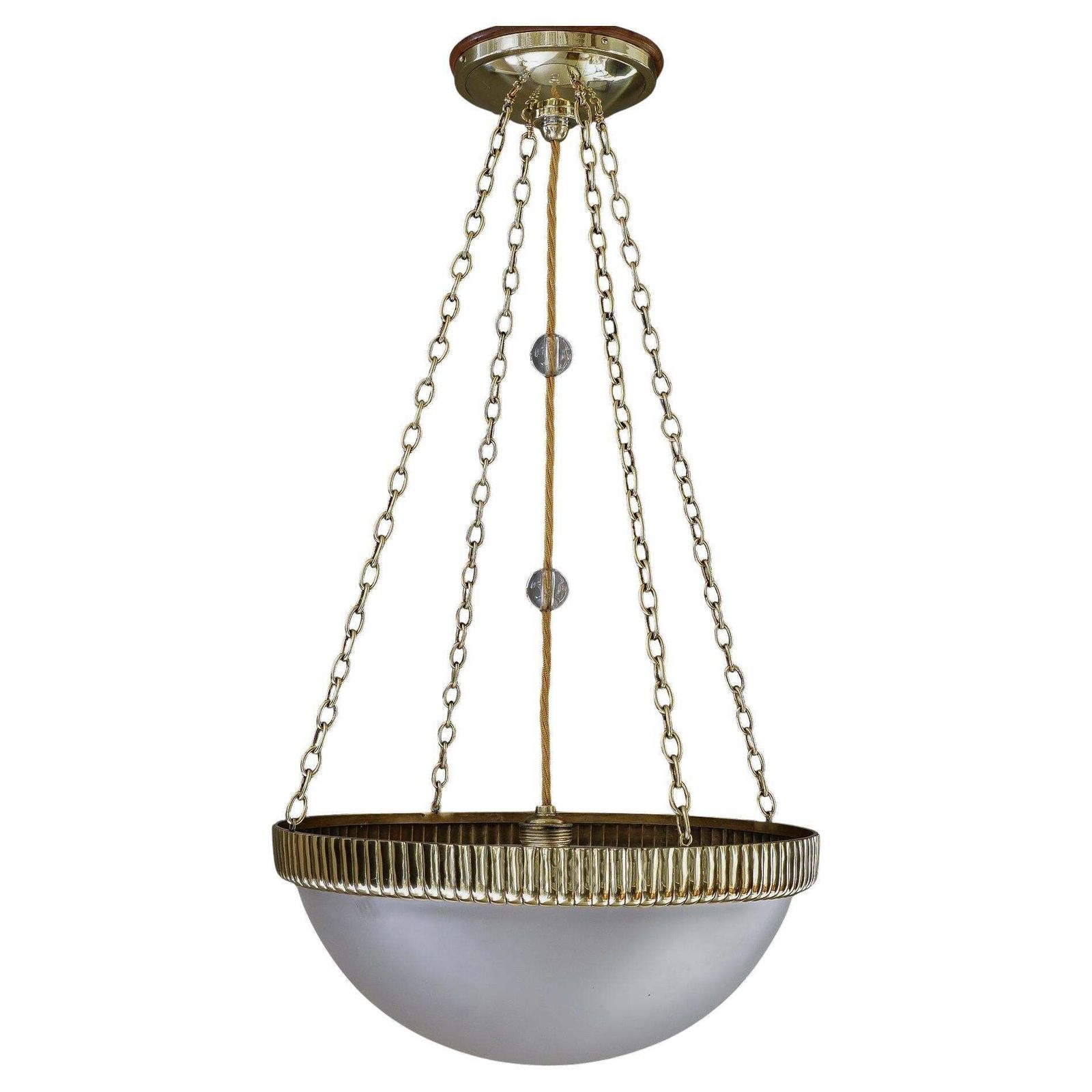 Otto Prutscher Chandelier With Original Glass Shade Vienna Around 1908
