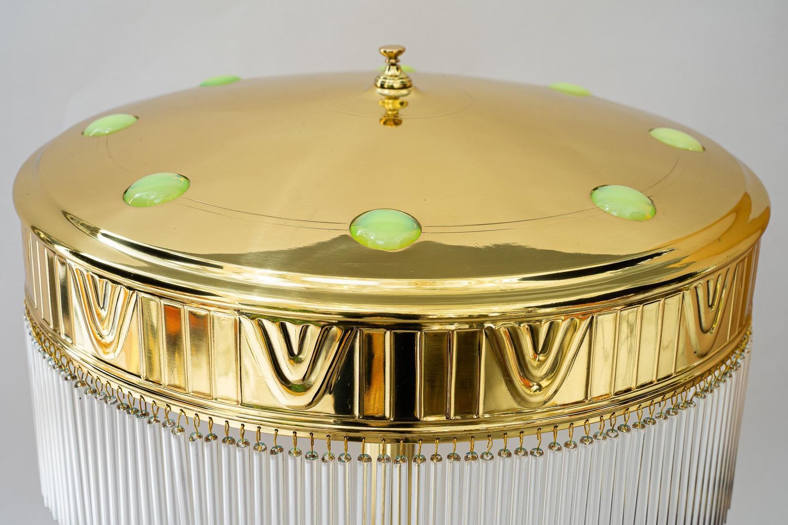 Very Big Art Deco Table Lamp With Opaline Glass And Glass Sticks Vienna 1920s photo for sale