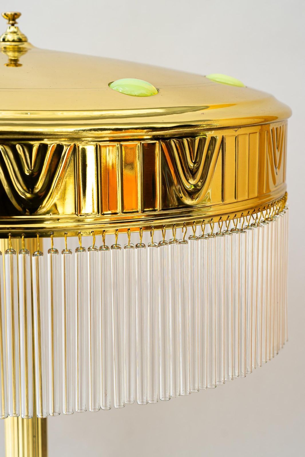 Very Big Art Deco Table Lamp With Opaline Glass And Glass Sticks Vienna 1920s photo Lighting