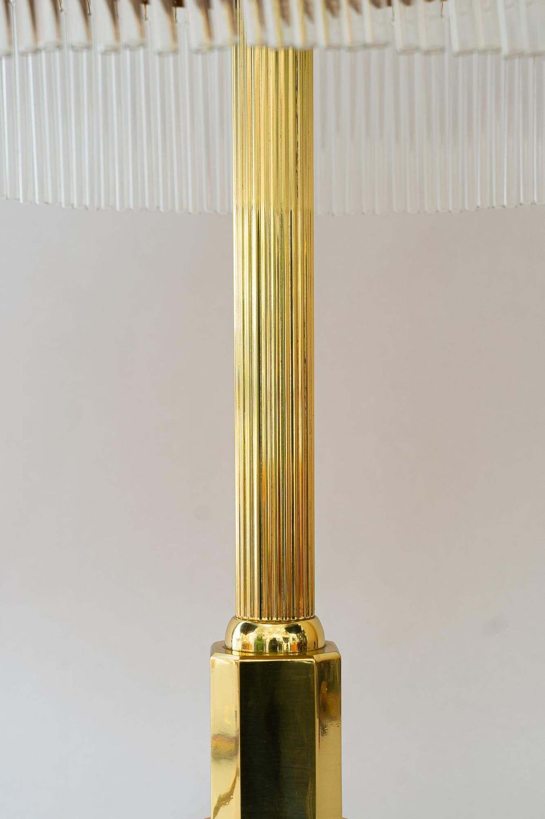 Very Big Art Deco Table Lamp With Opaline Glass And Glass Sticks Vienna 1920s photo vintage
