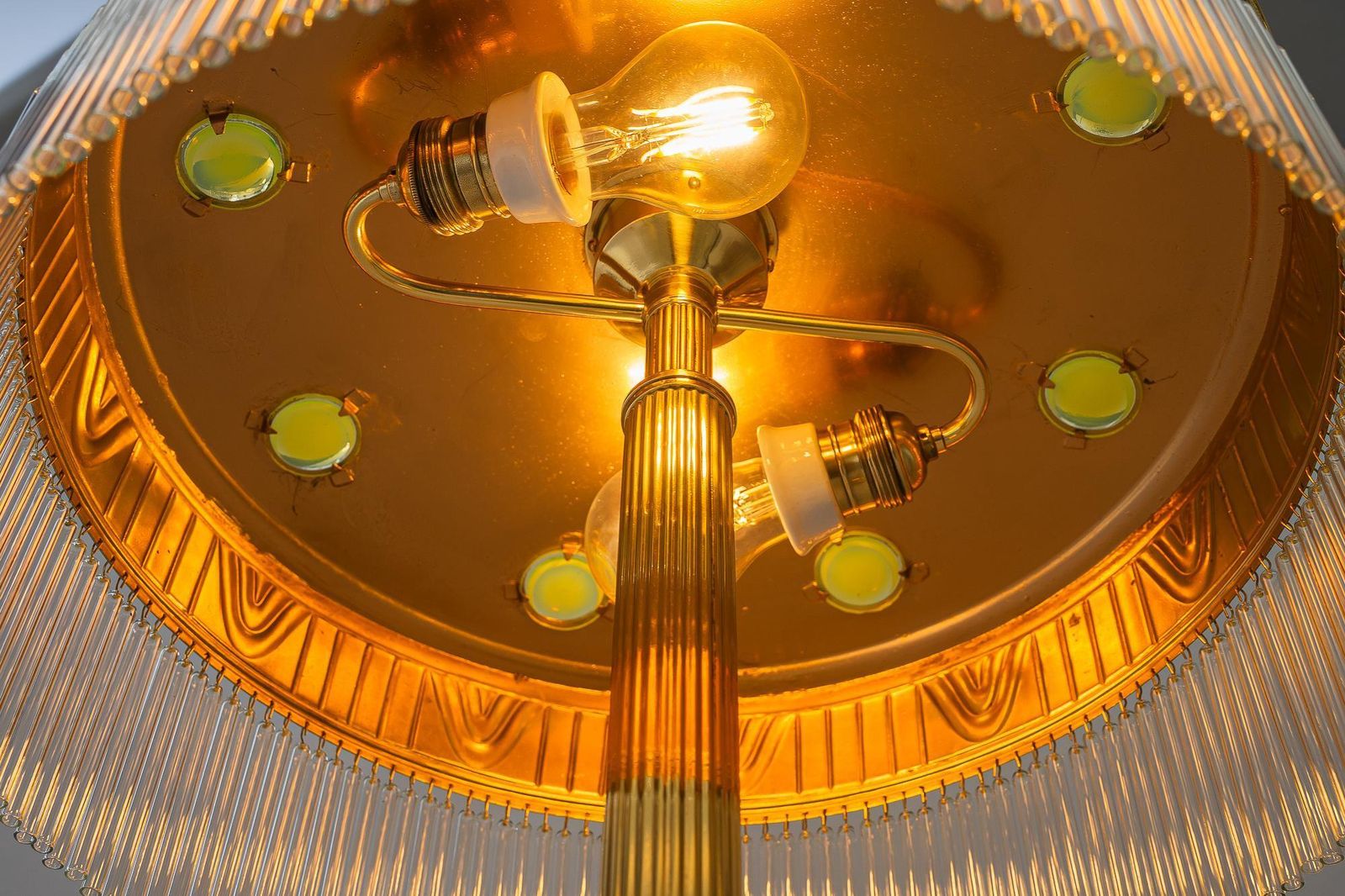photo vintage Very Big Art Deco Table Lamp With Opaline Glass And Glass Sticks Vienna 1920s