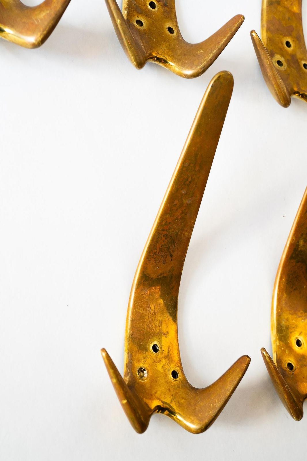 Carl Auböck Model #4056 Brass Wall Hooks 1950s (Priced And Sold Per Piece) photo Furniture