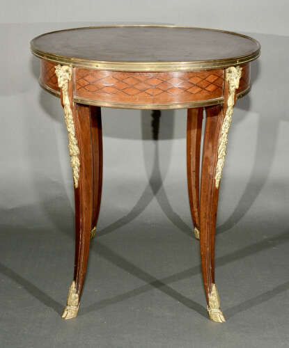 A 19th Century Gilt Bronze Mounted Louis XV Table On Hoof Feet photo for sale