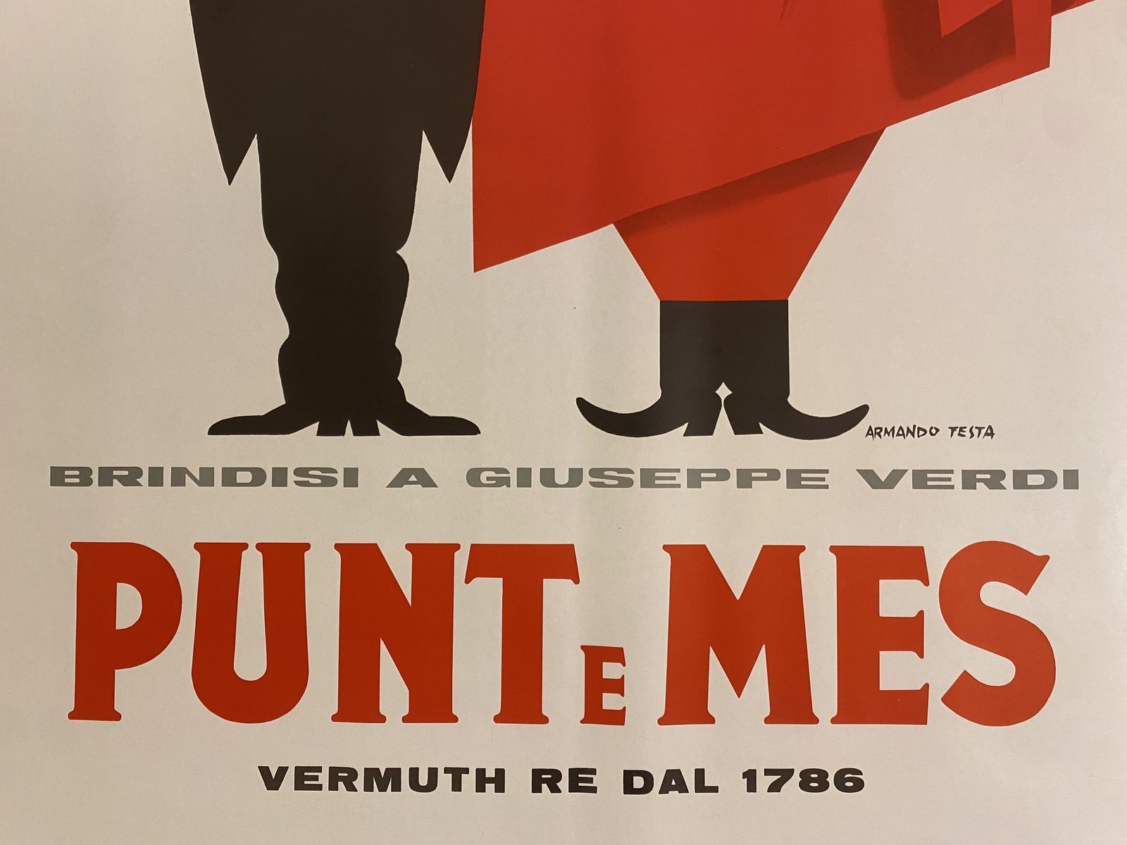 Punt E Mes, Brindisi A Giuseppe Verdi   Original Vintage Affiche Cm 200 X 140 photo furniture