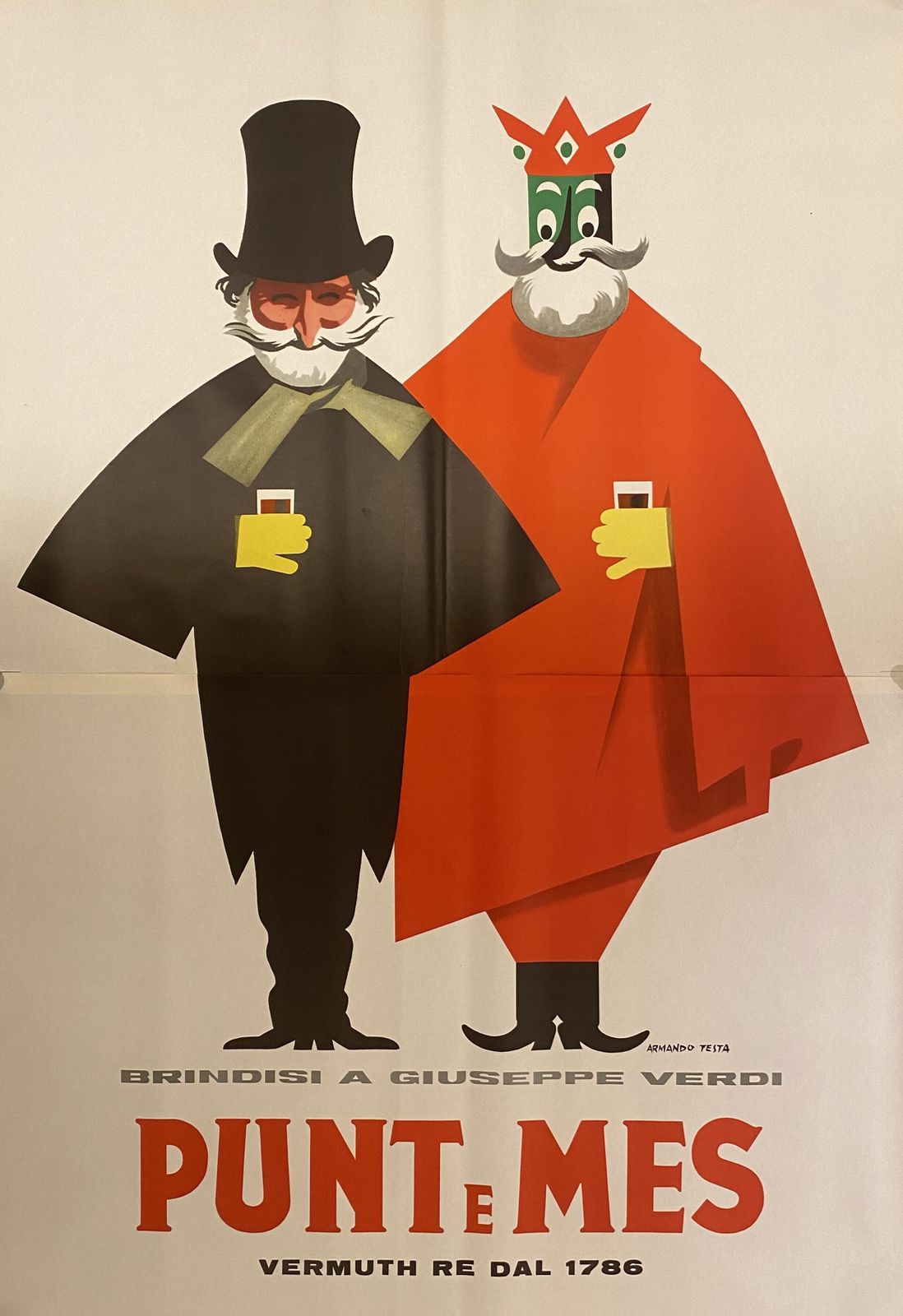 Punt E Mes, Brindisi A Giuseppe Verdi   Original Vintage Affiche Cm 200 X 140