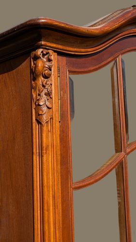 photo for sale Antique French Walnut Bookcase Cabinet