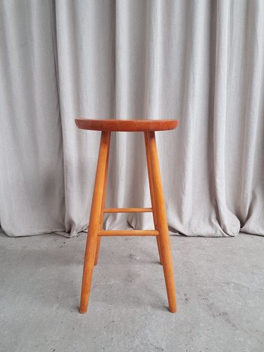 Vtg Mid Century Hagafors Stolefabrik Swedish Scandi Beech Stool Danish R743 photo furniture