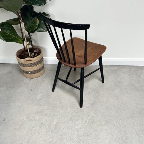 Vintage Mid Century Danish Dining Chair By Farstrup 1970s Teak And Ebonised photo buy