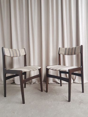 Vtg Mid Century Pair Set 2 Danish Dining Chairs By Erik Buch Scandi Retro R758 photo for sale