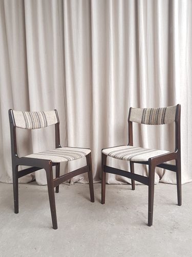 Vtg Mid Century Pair Set 2 Danish Dining Chairs By Erik Buch Scandi Retro R758 photo Furniture