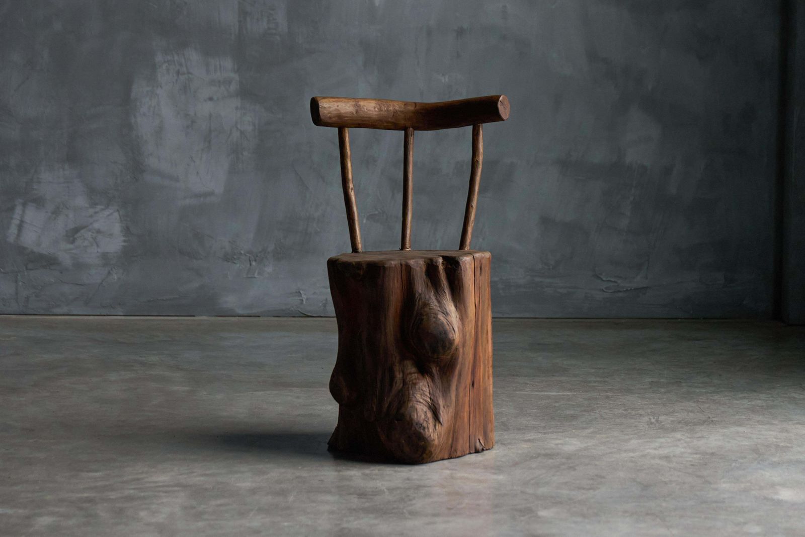 Brutalist Monoxyle Chair, France, 1970s photo vinterior