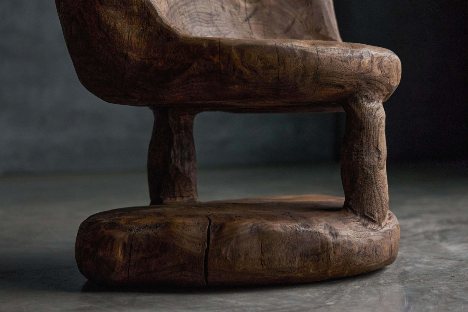 Brutalist Monoxyle Chairs, France, 1980s photo for sale