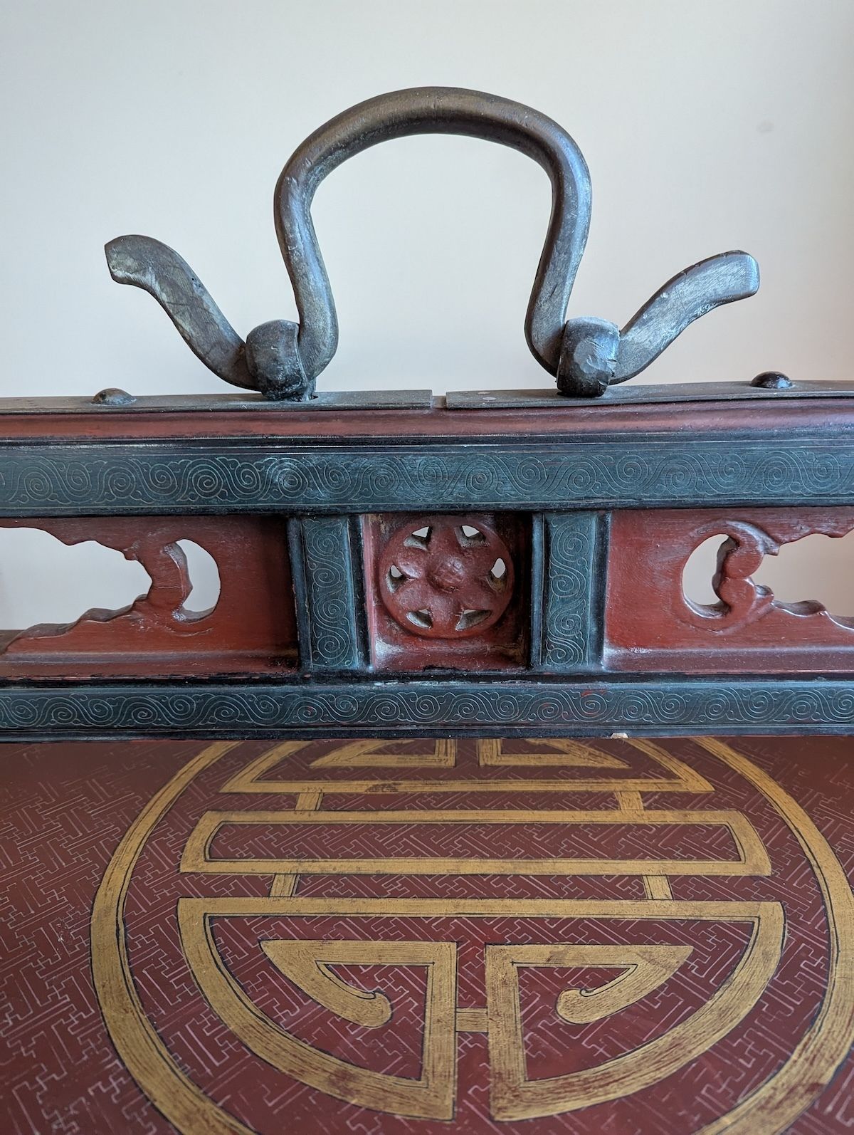 Newly Reduced Stunning Pair Of Gilded And Hand Painted Chinese Wedding Dowry Chests photo vinterior