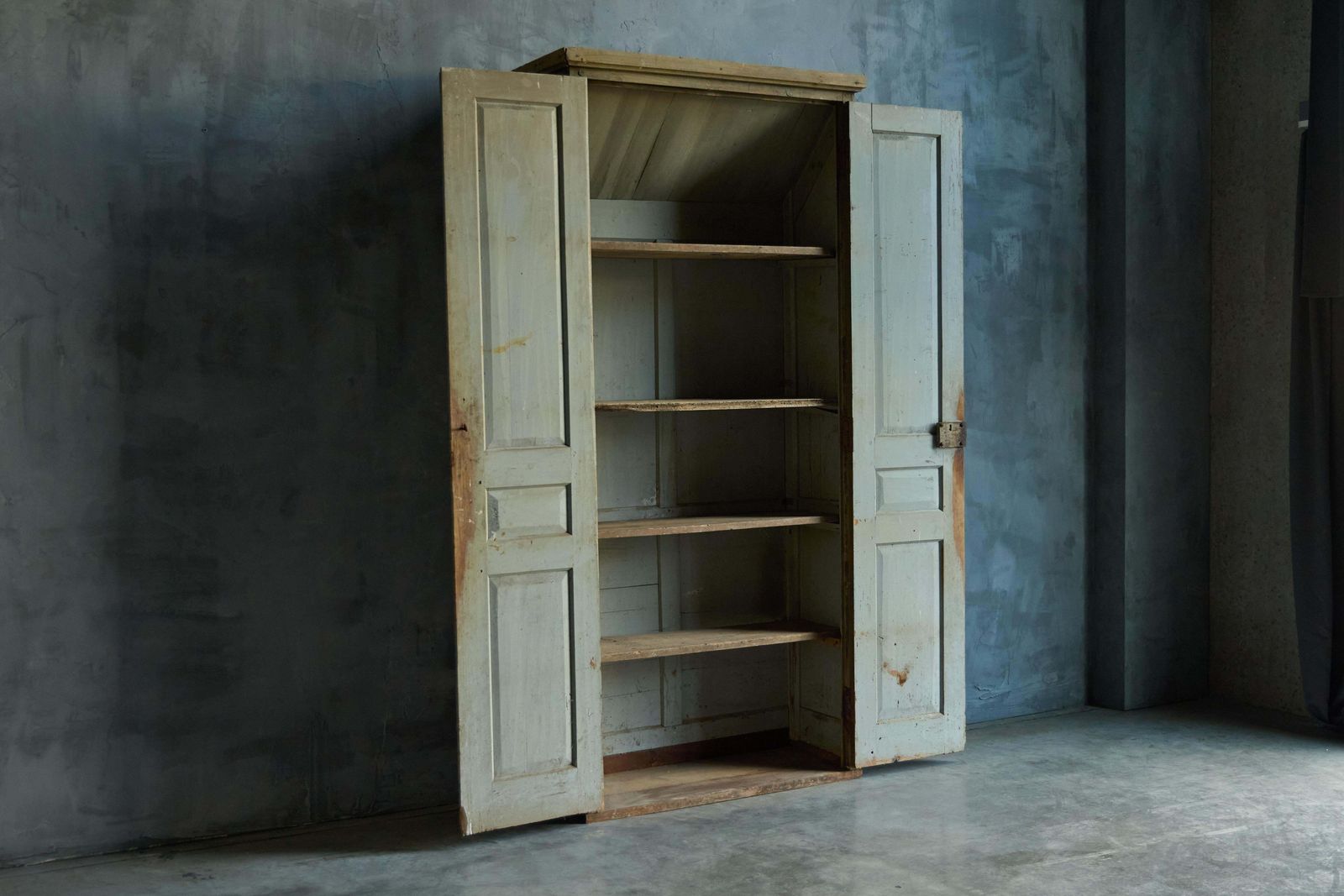 4669.0 Rustic Primitive Green Cabinet, France, 19th Century photo