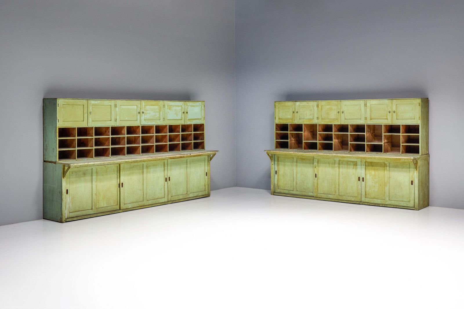 photo for sale Primitive Green Apothecary Cabinet, France, 19th Century