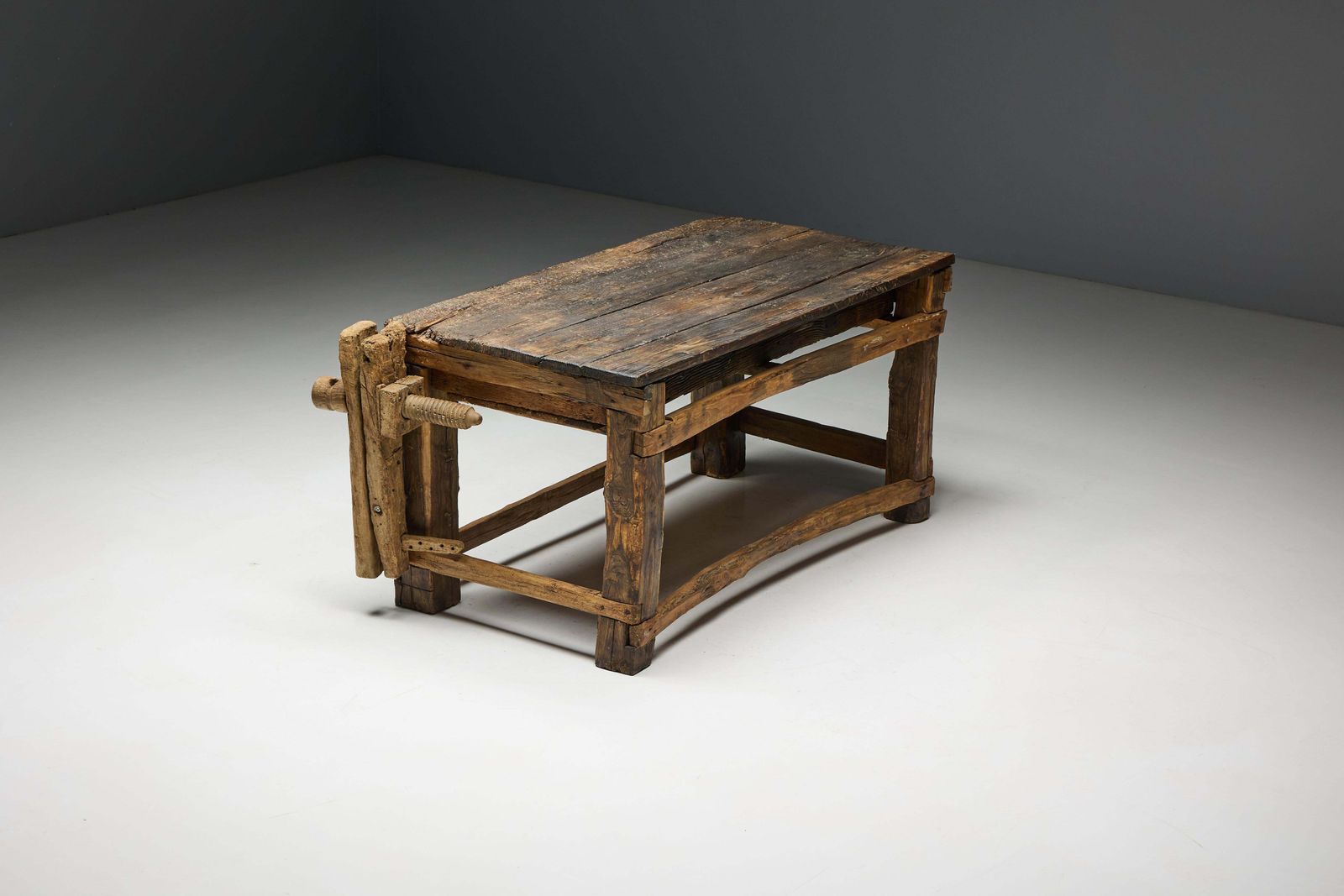 Furniture Rustic Primitive Working Bench, France, Early 19th Century photo