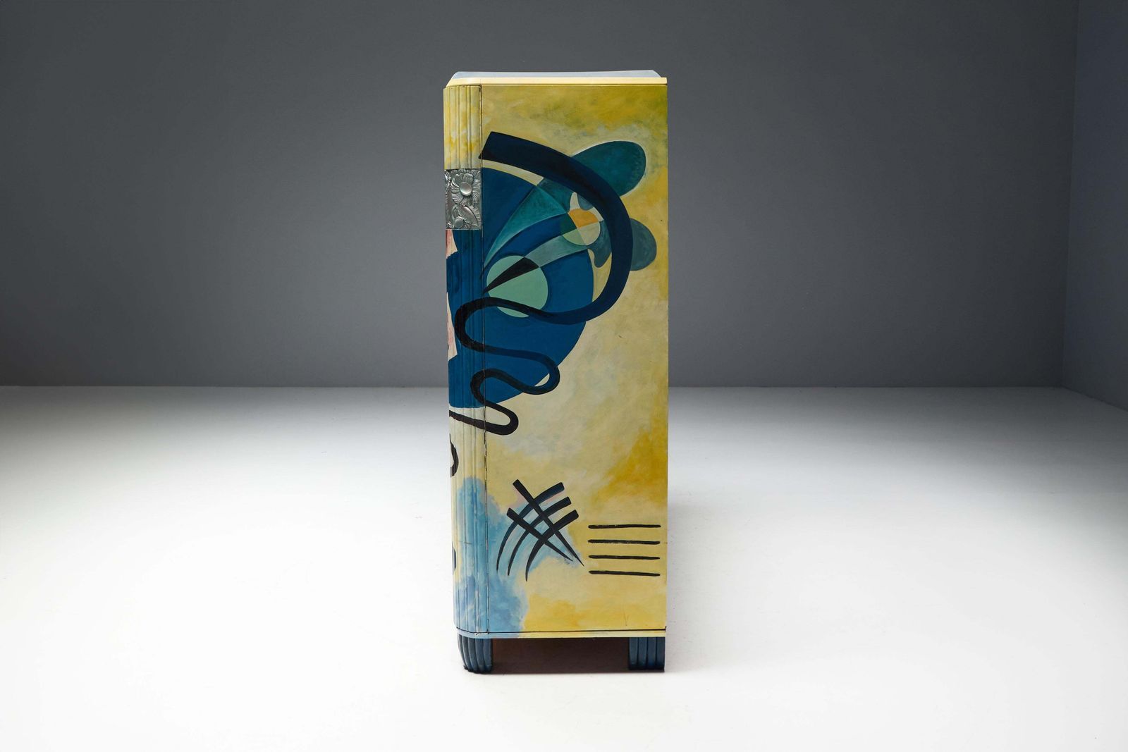 Art Deco Buffet Painted In The Style Of Kandinsky, Belgium, 1980s photo 5738.0