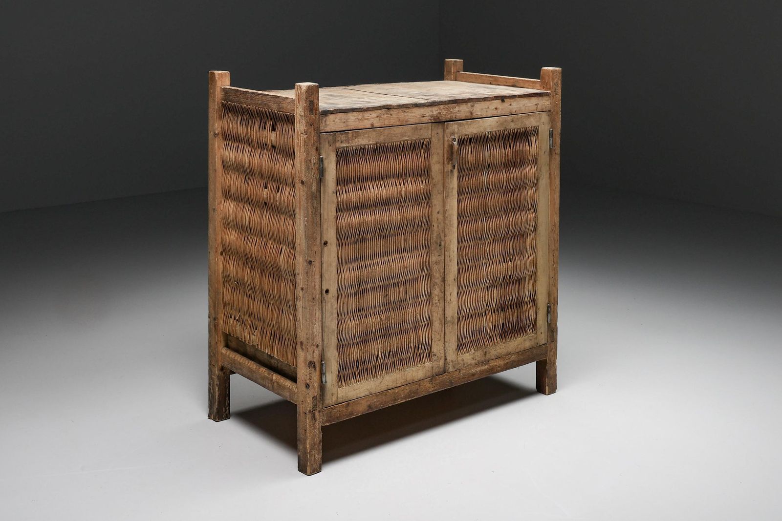 Rustic Wabi Sabi High Board, Pantry Cabinet, Haute Savoie, Cheese Cabinet, 1930 photo 12202.0