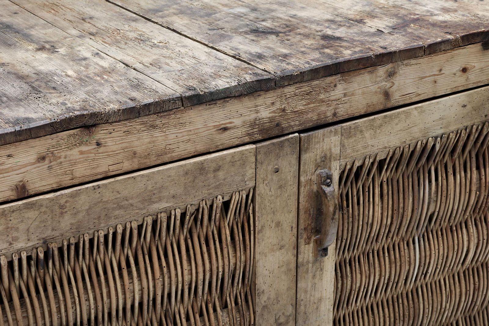 Furniture Rustic Wabi Sabi High Board, Pantry Cabinet, Haute Savoie, Cheese Cabinet, 1930 photo