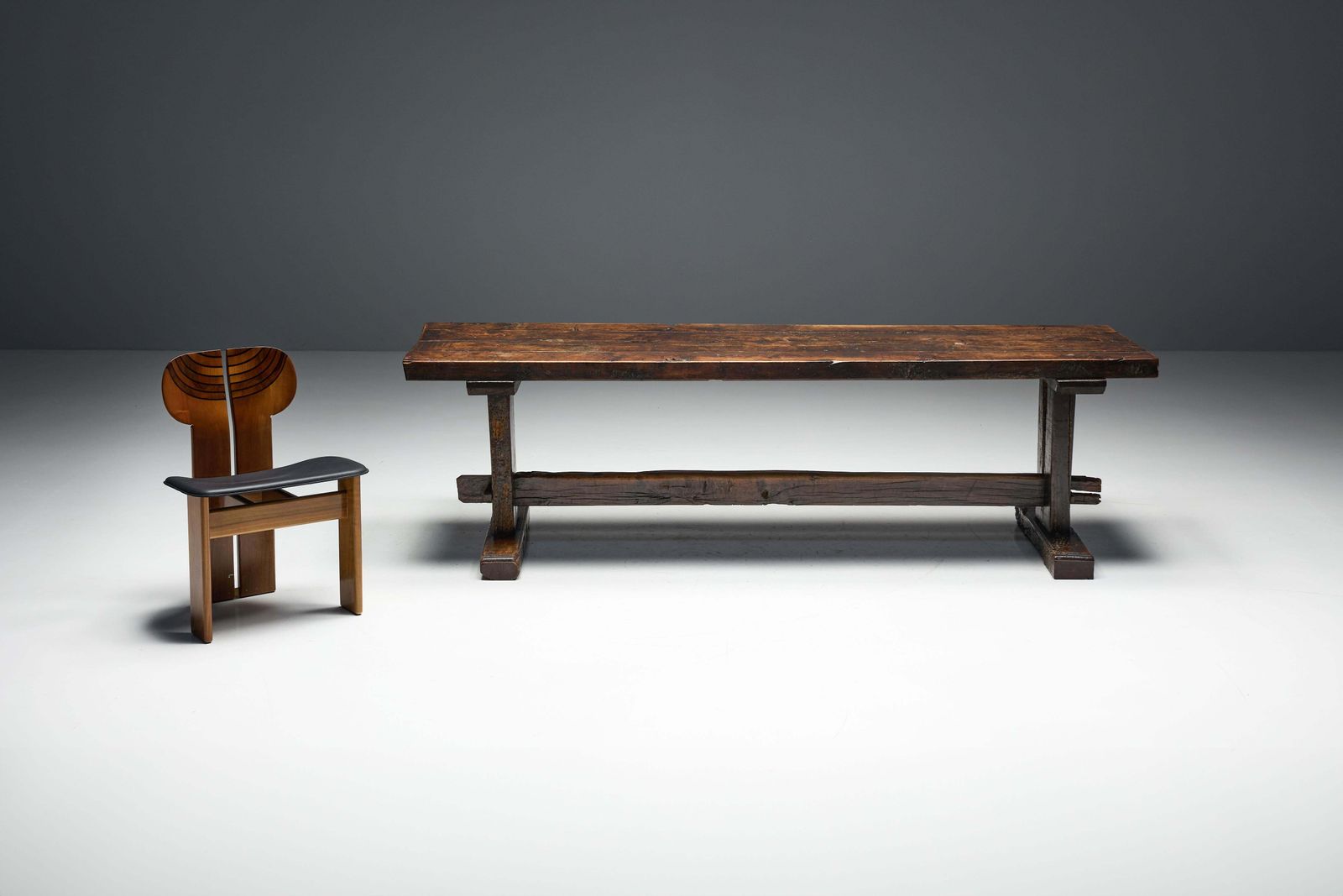 Robust Travail Populaire Farm Table, France, 19th Century photo vintage