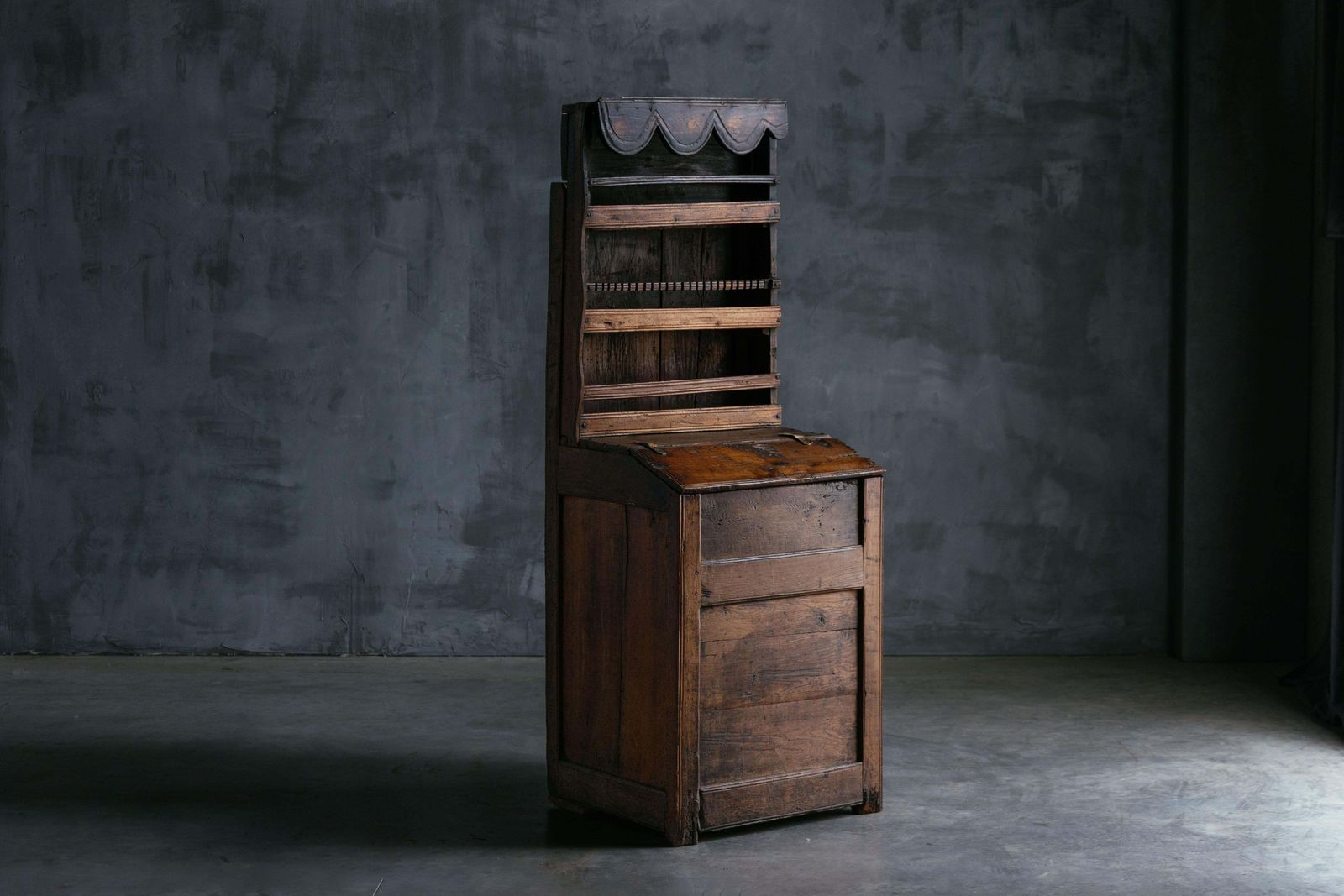 Primitive Folk Art Shelving Cupboard, France, 19th Century photo furniture