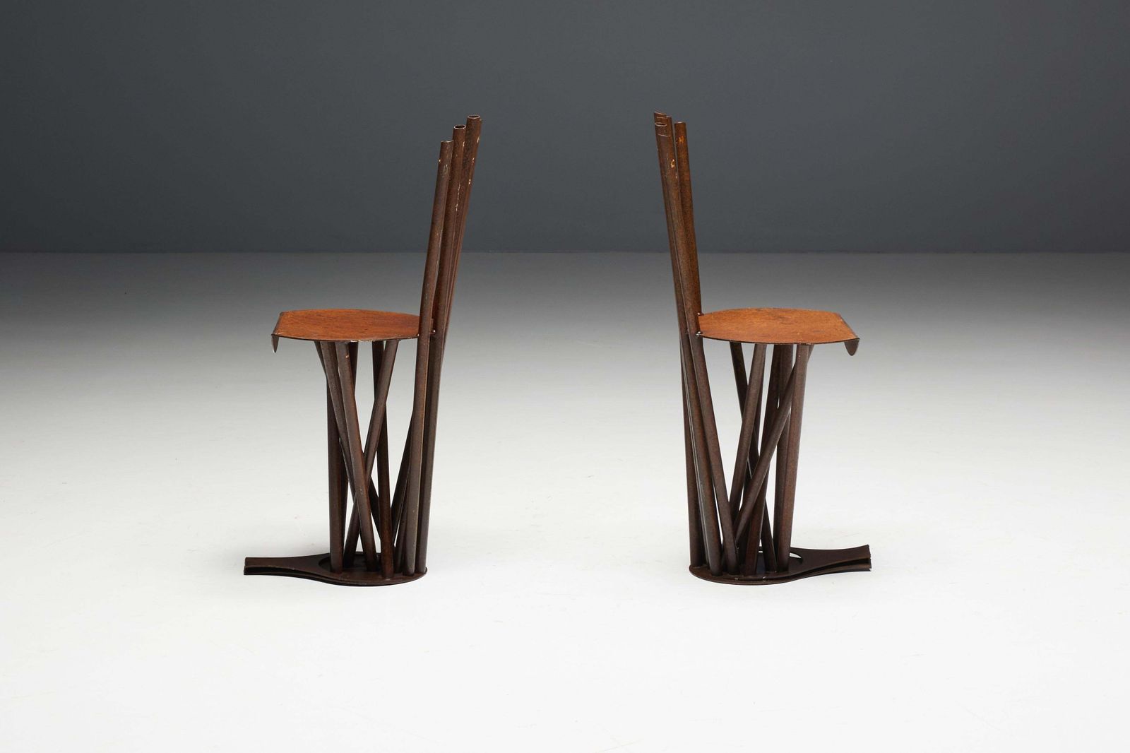 photo buy Industrial Wabi Sabi Primitive Chairs, France, 1950s