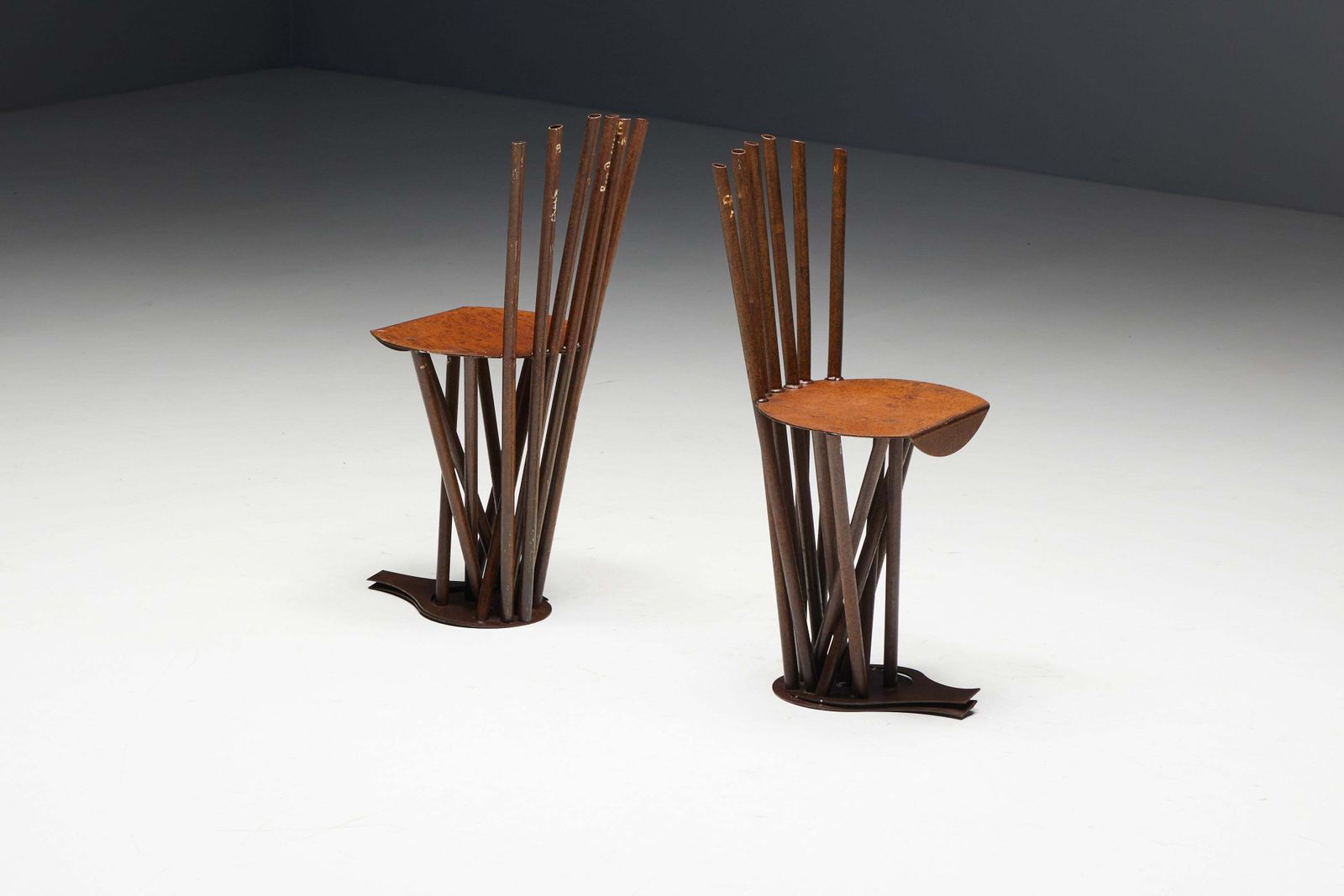 photo vintage Industrial Wabi Sabi Primitive Chairs, France, 1950s