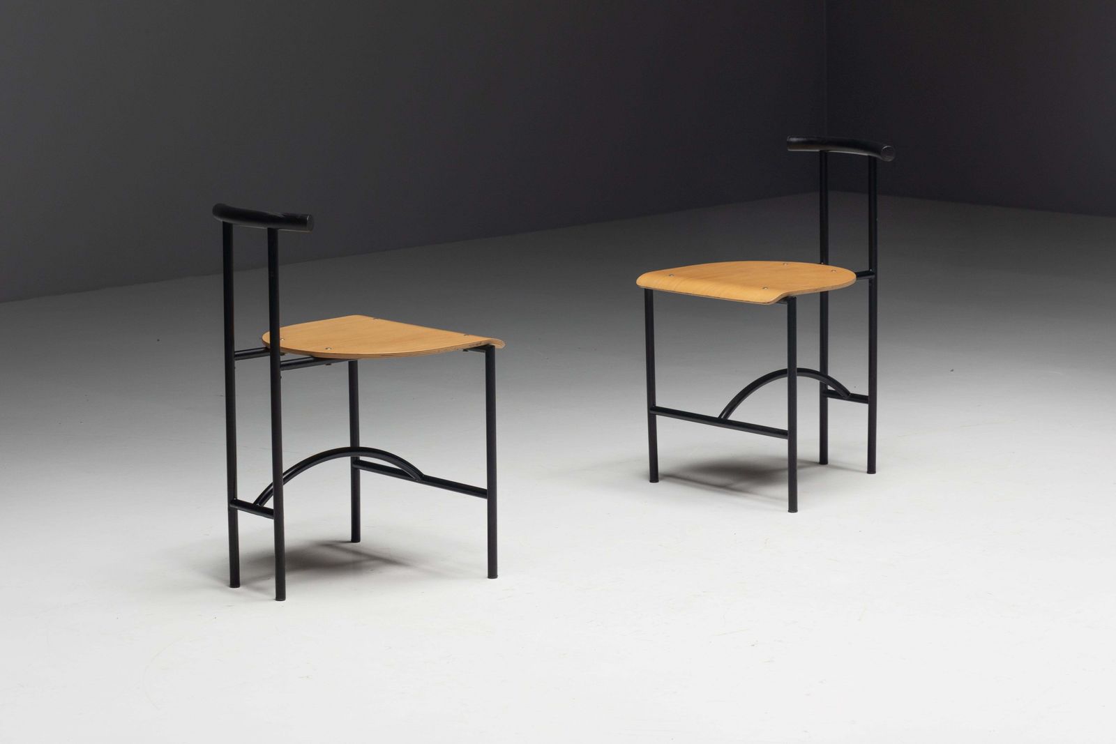 photo for sale Postmodern "Tokyo" Dining Chairs By Rodney Kinsman For Bieffeplast, Italy, 1980s