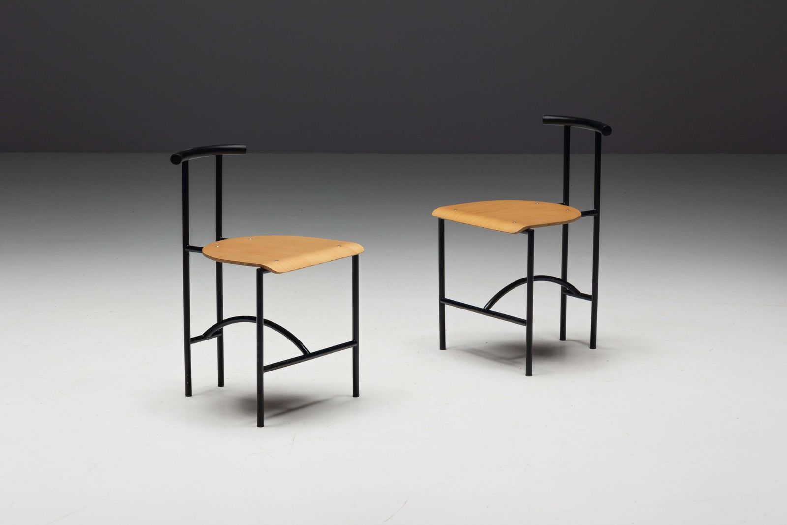 Furniture Postmodern "Tokyo" Dining Chairs By Rodney Kinsman For Bieffeplast, Italy, 1980s photo