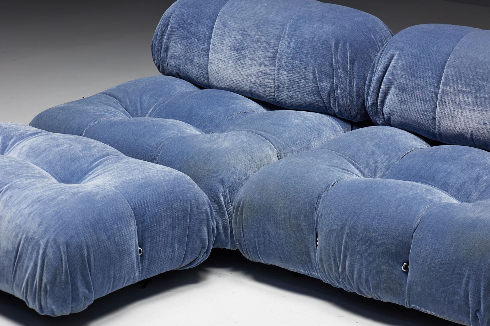 Blue Velvet Camaleonda Sofa By Mario Bellini For B&B Italia, Italy, 1970s photo furniture