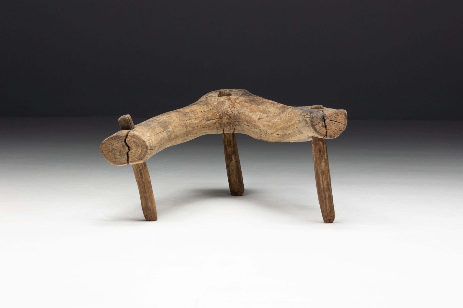 Wabi Sabi Primitive Tripod Stool, France, 18th Century photo Furniture