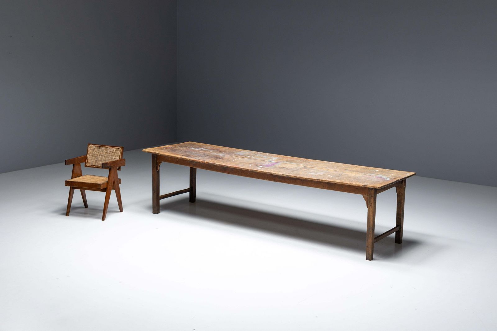 Rustic Primitive Farmhouse Dining Table, France, 19th Century photo Furniture
