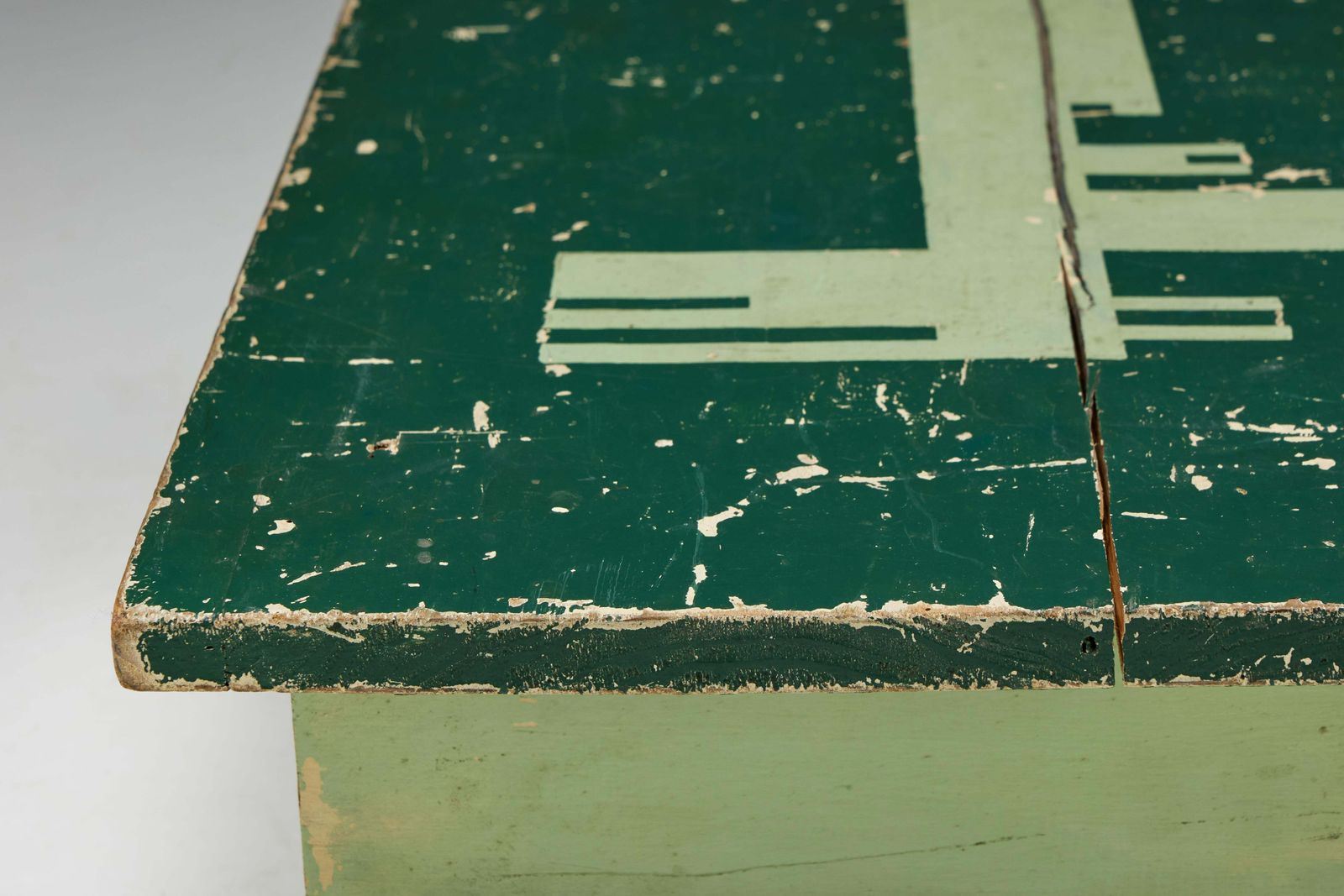 Green Art Populaire Side Table, France, 19th Century photo vinterior