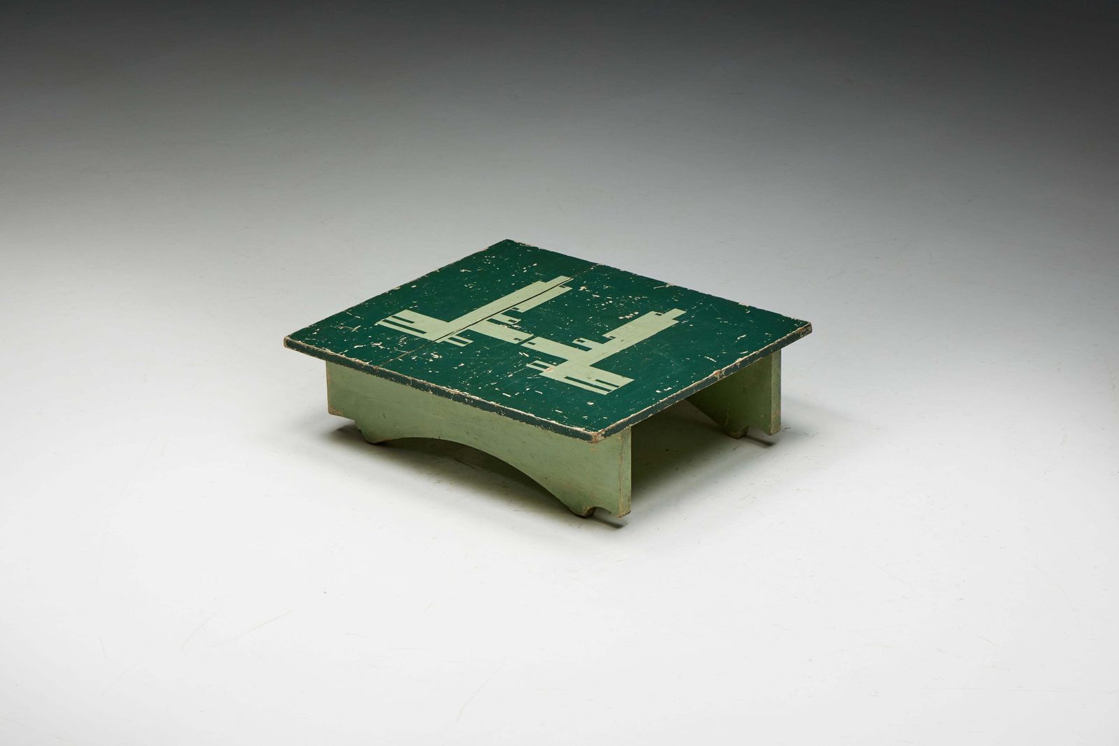 photo for sale Green Art Populaire Side Table, France, 19th Century