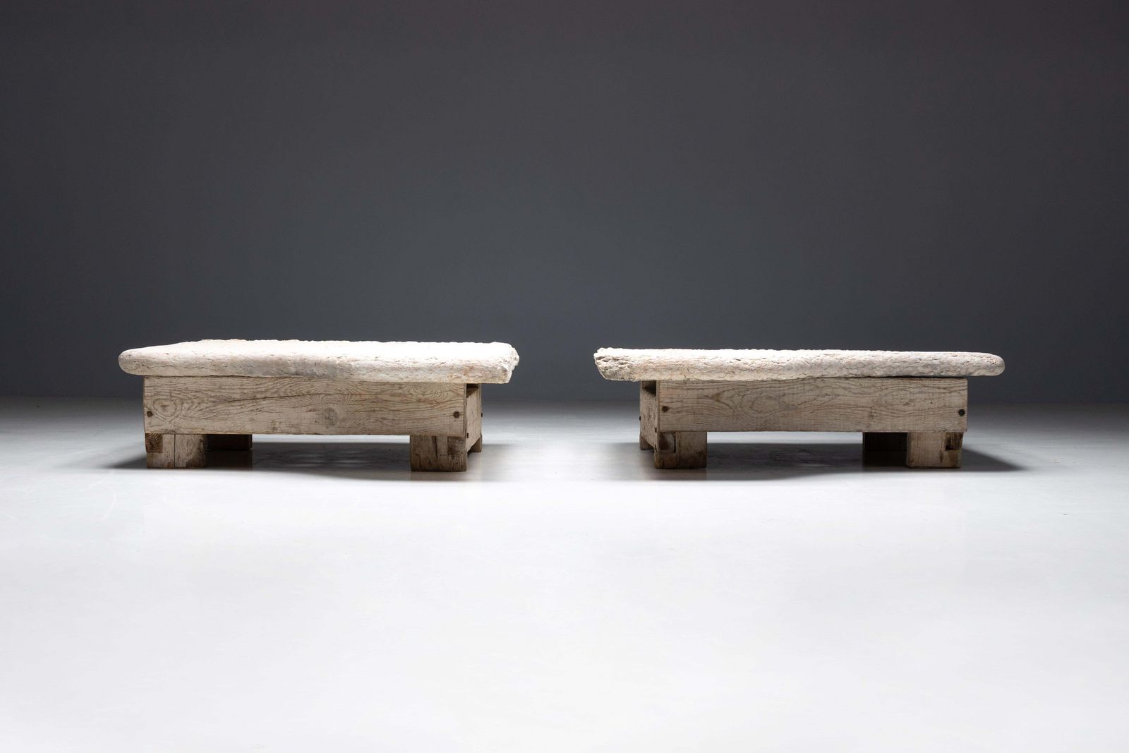 Robust Farm Stone Coffee Tables, Italy, 19th Century photo for sale