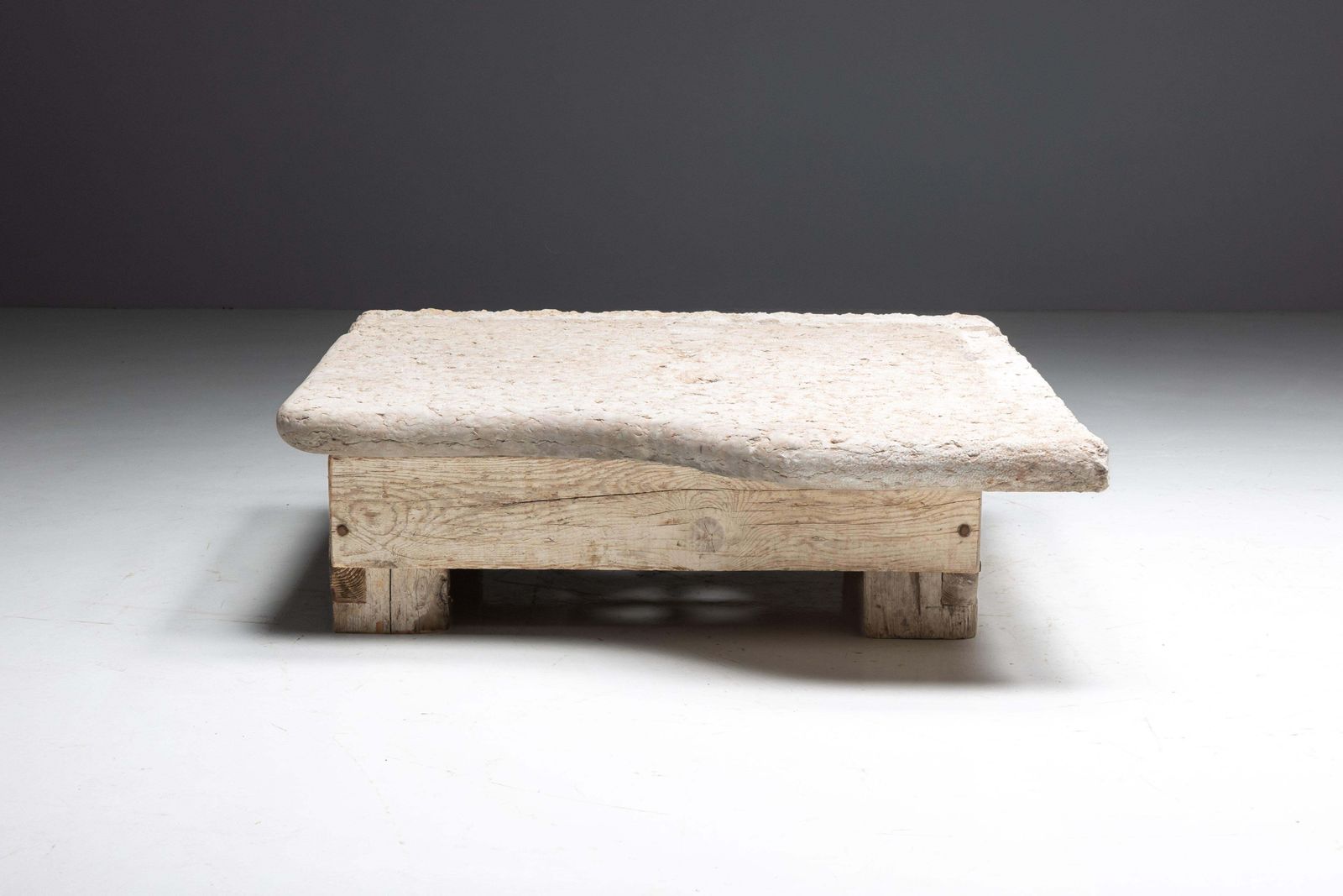 Furniture Robust Farm Stone Coffee Tables, Italy, 19th Century photo