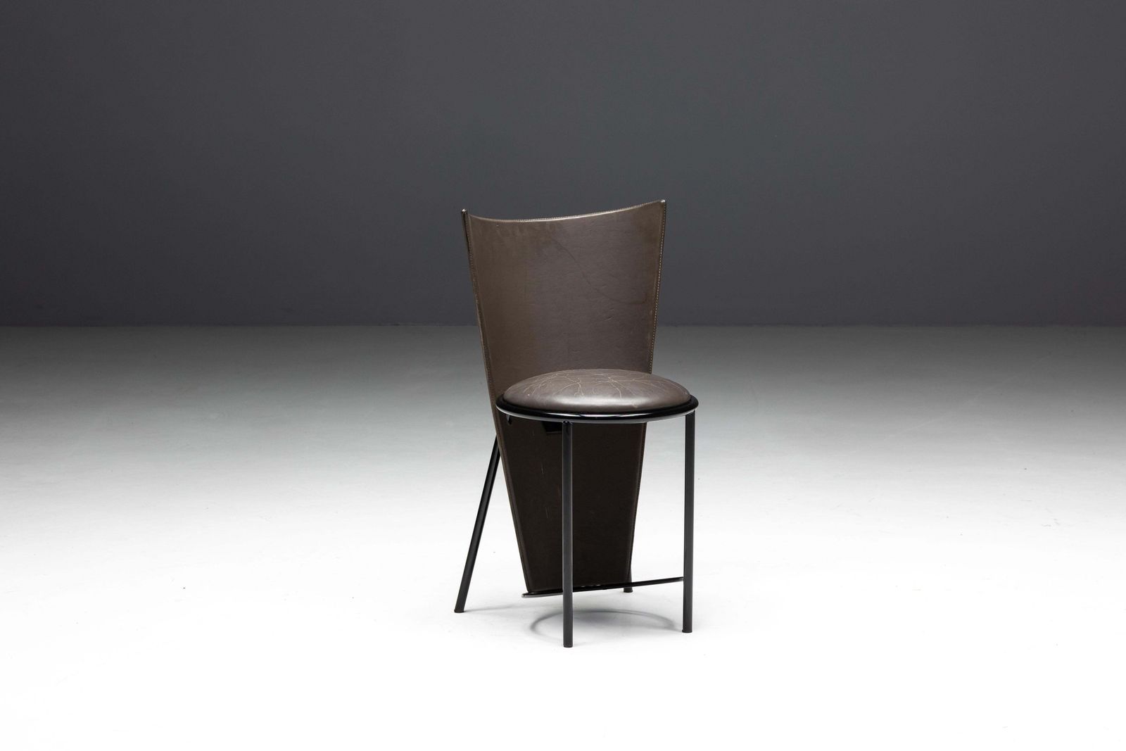 photo buy Sevilla Chairs By Frans Van Praet In Grey Leather, Belgium, 1990s